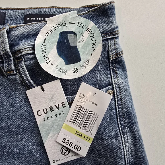 Curve Appeal High Rise Flare Jeans 27 Light Wash NWT - Picture 9 of 9